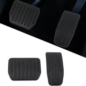 2PCS 차량 가속 페달 커버 알루미늄 풋 패드 세트 미끄럼 방지 성능 자동차 브레이크 풋레스트 익스텐더