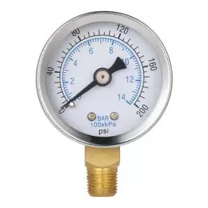 필터 수압 다이얼 유압 압력 게이지 미터 압력계 인치 NPT 나사 40MM 200PSI 하얀색