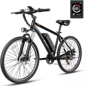Jasion EB5 전기 자전거 최대 750W 브러시리스 모터 40마일/20MPH 통근용 산악 360Wh 탈착식 배터리 7단
