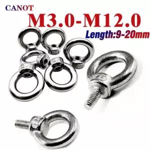304 스테인레스 스틸 리프팅 아이 너트 스크류 볼트 후킹 M3 M10 너트 M5 M12 Eye Nut M4 x2pcs