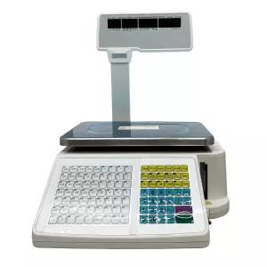 XEnzhuo 계산 저울 33파운드/5kg 디지털 상업용 육류 제품 무게 전자 4개 LCD 디스플레이 스크린 롤 열