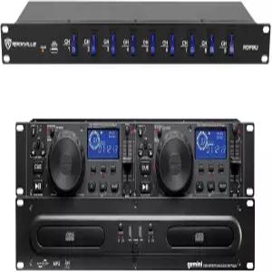 오디오 절약 번들 CDX2250i DJ 듀얼 투 데크 랙 마운트 CD /MP3 미디어 플레이어 Rockville RDF9U U 5A