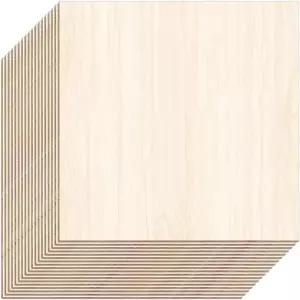 미완성 목재 조각 8팩 배스우드 시트 6 얇은 합판 건축 모델 DIY 장식 연소 및 CNC 절단(52 x 52 5mm)에