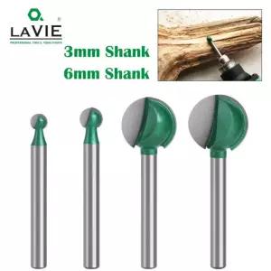 라비 1개 3MM 또는 6MM 샹크 노즈 비트 커터 라우터 CNC 코어 라운드 라디우스 6x8x7 2