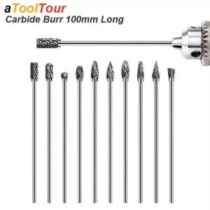 여분의 100MM RASP 파일 조각 그라인더 연마 초경 비트 WOOK 커터 드릴 도구 100mm Double Burr C