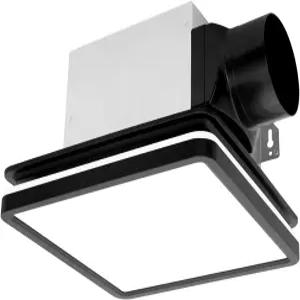 조명이 있는 콘 욕실 배기 팬 천장용 80CFM 20 손스 가정용 5W 디머블 3CCT LED 및 35W 구 샤워실 스퀘어