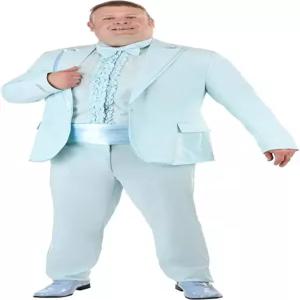 플러스 사이즈 남성 파우더 블루 턱시도 의상