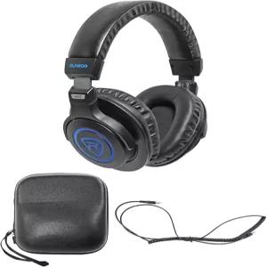록빌 DJ500 폰 40mm 드라이버 8Hz22kHz 32옴 회전 이어컵 탈착식 코일 케이블 가죽 케이스 추가 패드 및