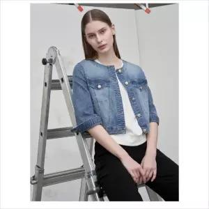 올리비아로렌 노카라 크롭 데님 자켓 VVBMJ5M3451 46777334 1281213