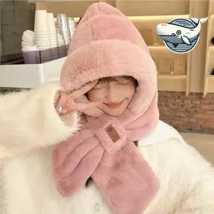 따뜻한 겨울 후드넥워머 귀마개 후드목도리 털모자