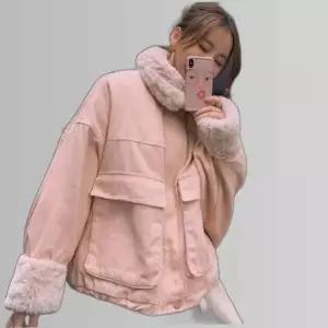 밍크 퍼 아우터 여자 겨울 안감 털 점퍼 터틀넥패딩