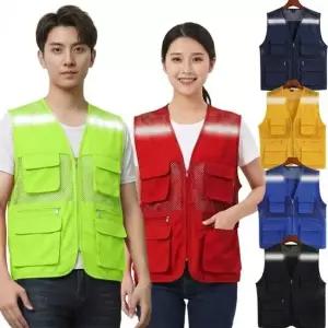 여름 작업용 망사 형광 반사 안전조끼 공구 현장