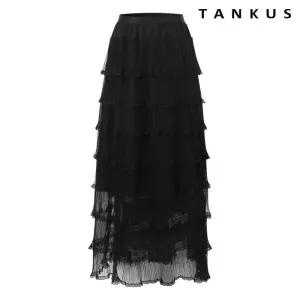 캉캉 허리 밴딩 샤 롱 스커트 (TY2SK021L0)