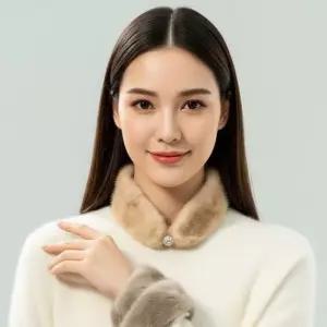 밍크스카프 1초 완성 럭셔리핏 찐 밍크 자석 쁘띠 스카프 겨울 머플러 베이지