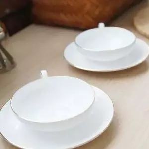 퓨어화이트 골드 홍차잔 2인 Set 예쁜 찻잔 커피잔 커피잔