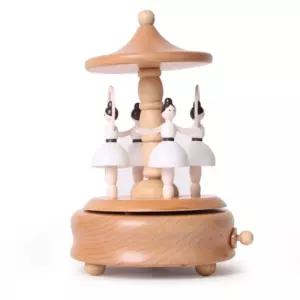 원목오르골 발레리나 움직이는 태엽 나무 뮤직박스 xjb3+8CcA