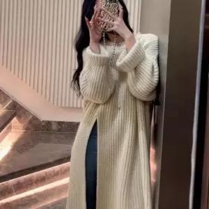 여자봄옷 여성 겨울 슬림핏 트임 롱 니트 여리핏 스웨터 원피스
