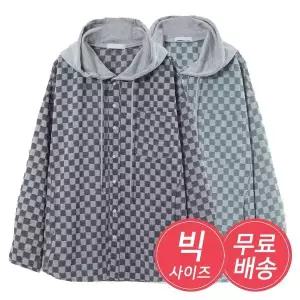 [하프클럽/]남자 빅 체크 후디 셔츠 남방 AC-JKA-Q013-그린