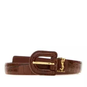 YSL 로고 참 크로크 엠보스드 가죽 벨트 848841AAF9L 9345