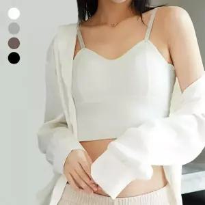 [하프클럽/]스모크캡 탈착 밴딩 크롭 여성 끈나시 탑 여름 나시웨어