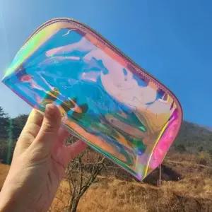 투명 비닐 만두 모양 화장품 케이스 PVC 파우치 투명