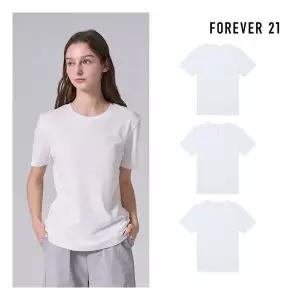 포에버21(포에버21코리아리테일) [포에버21] 남녀공용 베이직 핏 반팔 언더셔츠 3종세트 (화이트)