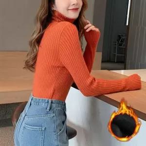 소프트 기모 여성 5컬러 골지 목폴라티