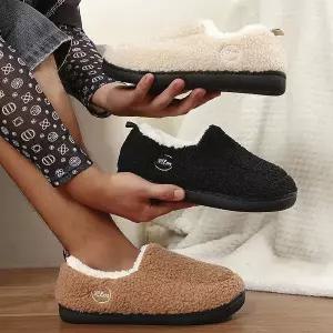 [하프클럽/]남자 여자 양털 안감 겨울 실내화 슬리퍼