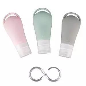 공병고리세트 휴대용 헬스가방용품 샴푸통 실리콘공병 세트 90ml