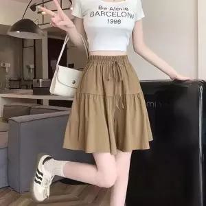 [하프클럽/]플레어 허리밴딩 여성용 가벼운 치마바지