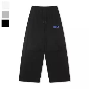 [하프클럽/]남자 Holy 절개 밴딩 와이드 팬츠 ML-PTA-Q007-검정