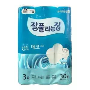 잘풀리는집 더도톰한 3겹 데코 30m 30롤 1개