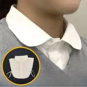 [하프클럽/]페이크카라 시스루 셔츠 라이트톤 목폴라 스타일