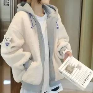 [하프클럽/]겨울용 양털 후드 집업 점퍼 뽀글이 자켓 레이어드 잠바