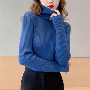 여성 5컬러 소프트 골지 기모 목폴라티