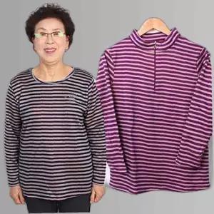 효도선물 융기모 안감 겨울 라운드 반폴라 티셔츠