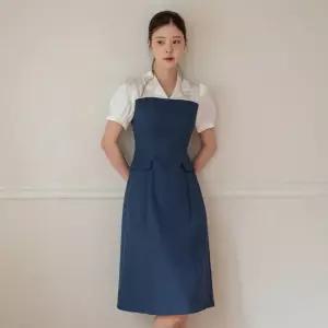 아토니 새틴 배색 플레어 원피스