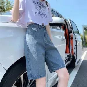 [하프클럽/]여자 데님 숏팬츠 진청 흑청 여름용 캐주얼 바지 데일리 하의