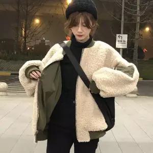 [하프클럽/]양면 뽀글이 항공 점퍼 여성용 리버시블 시보리 아우터