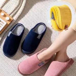 [하프클럽/]털 안감 보온 골덴 실내 거실용 PVC 방한 슬리퍼
