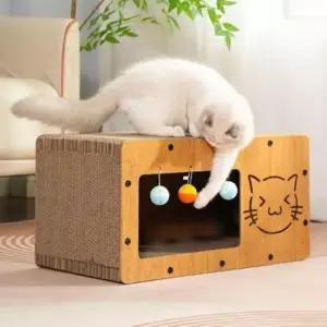 [반려] 고양이 1P 하우스 숨숨집 베드 발톱관리 스크래처 L