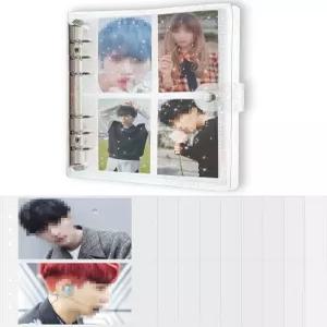 3인치 200포켓 포카 바인더 케이팝 휴대용 사진 앨범 투명 플러스 5인치 페이지 젤리 6링 명함 엽서 보관함