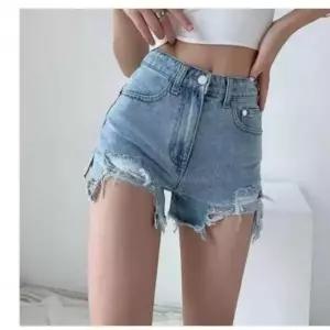 [하프클럽/]데일리 캐주얼 찢어진 청반바지 여름 숏 데님 팬츠