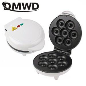 110V 220V 전기 도넛 가열 디저트 양면 와플 간식 메이커 논스틱 아침 7홀 베이킹