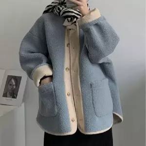 [하프클럽/]여성 겨울용 뽀글이 루즈핏 점퍼 데일리 아우터