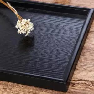 서빙 나무쟁반 원목 블랙 카페 트레이 40x28