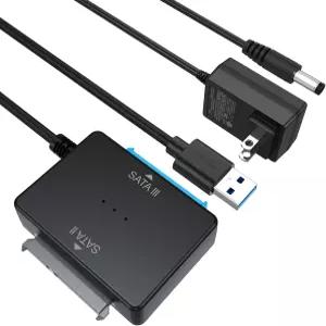전원 공급 장치가 있는 SATA-USB 어댑터 2.5인치 SSD 3.5인치 HDD 하드 디스크용 드라이브 도킹 스테이션