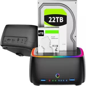 듀얼 베이 하드 드라이브 복제기/클로너 USB 3.0에서 SATA I/II/III 도킹 스테이션 허브 및 SD/TF 카드