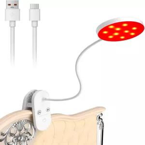 수면을 위한 롱스타 레드 라이트 리딩 램프 625nm 블루프리 나이트 2가지 컬러 모드 및 타이머 헤드보드