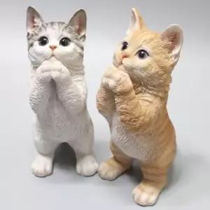 고양이인테리어소품 만세 기도 고양이 장식품 집들이 개업 선물